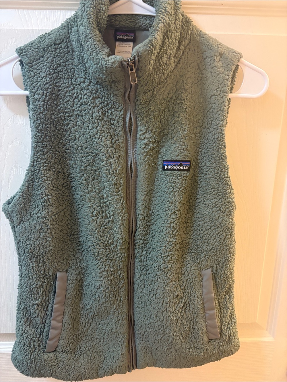 Patagonia Sage Green Sherpa Fleece Vest